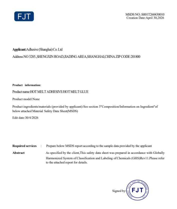 EVA Hot Melt Adhesive MSDS