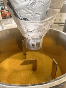 EVA hot melt adhesive melting and mixing in stainless-steel reaction kettle at Great Adhesive factory