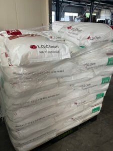 Warehouse storage of imported polymer raw material bags for hot‑melt glue